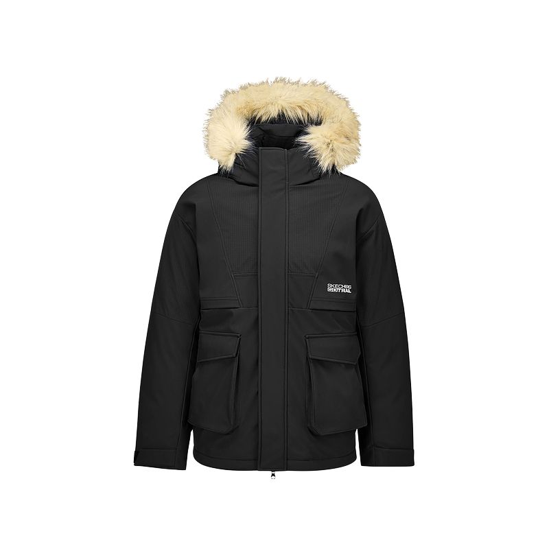 Skechers Duck Down Hooded Windproof Waterproof Warm Mid-Length Down Jacket Unisex Outerwear P425U032-0018 XS