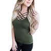 Cotton Camis Sexy Cross Tops Bandage Tank Tops Women Summer Black White Women Black Sexy Cropped T-Shirt