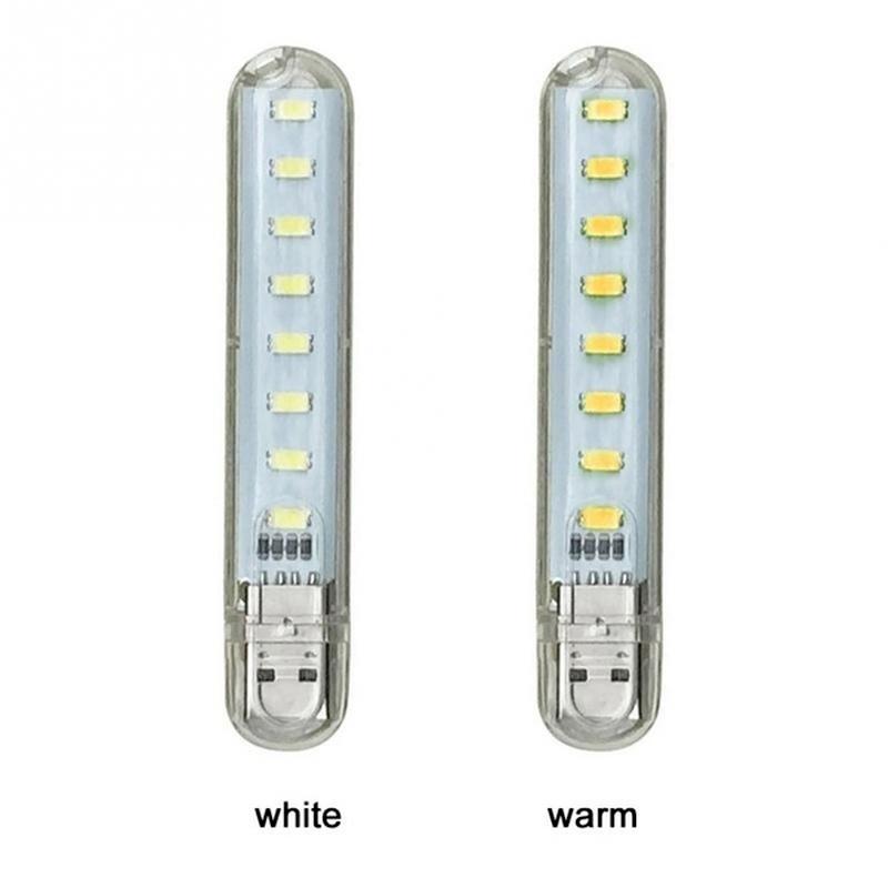 2/5PC 8 LED Mini Portable USB Lamp DC 5V Camping USB Lighting for PC Laptop Mobile Power Bank Gadget