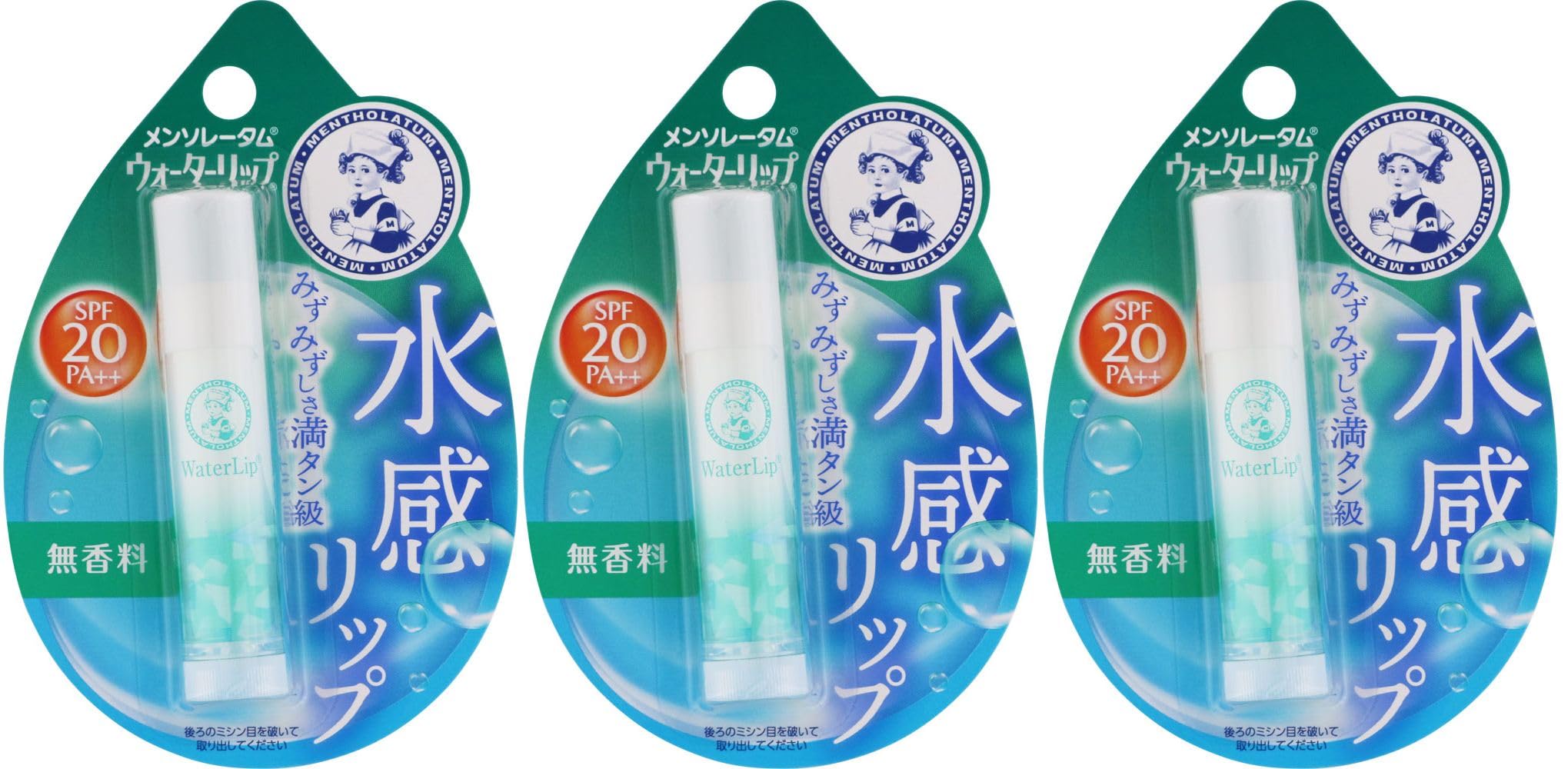 

Mentholatum Water Lip Unscented x 3 White 4.5g