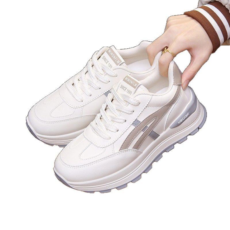 Platform women's spring and autumn new versatile sports casual shoes color matching dad shoes little white board shoes