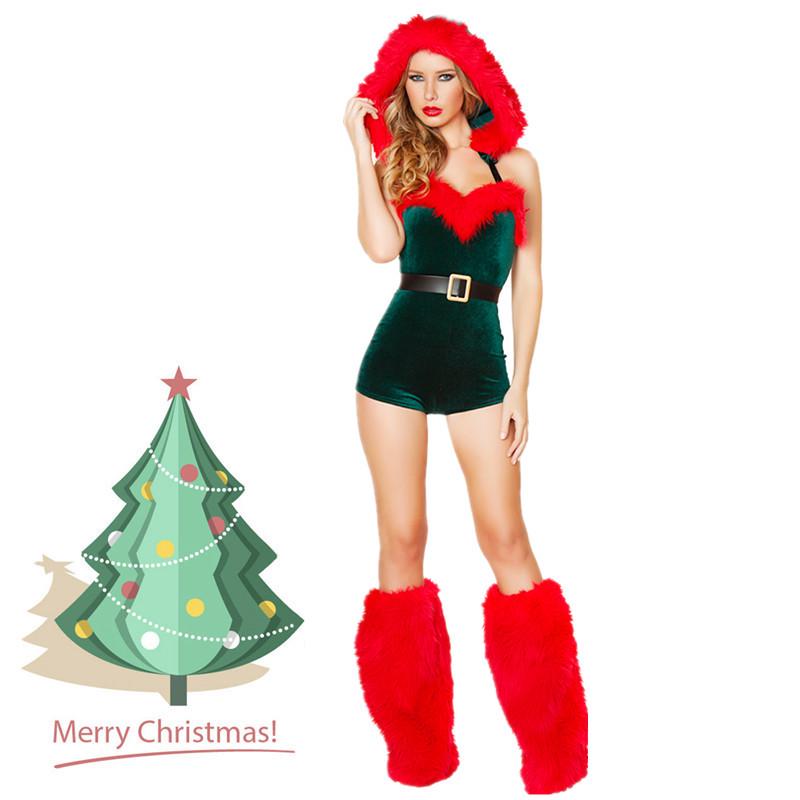 New Green Christmas Party Dress - Santa Claus & Tree Masquerade Performance Costume