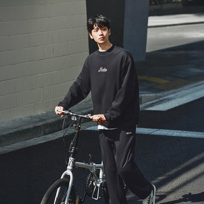 Anta Lifestyle Series Fashion Casual Loose Comfortable Campus Versatile Sports Pullover Hoodie Unisex Hoodies Black 972618704-5