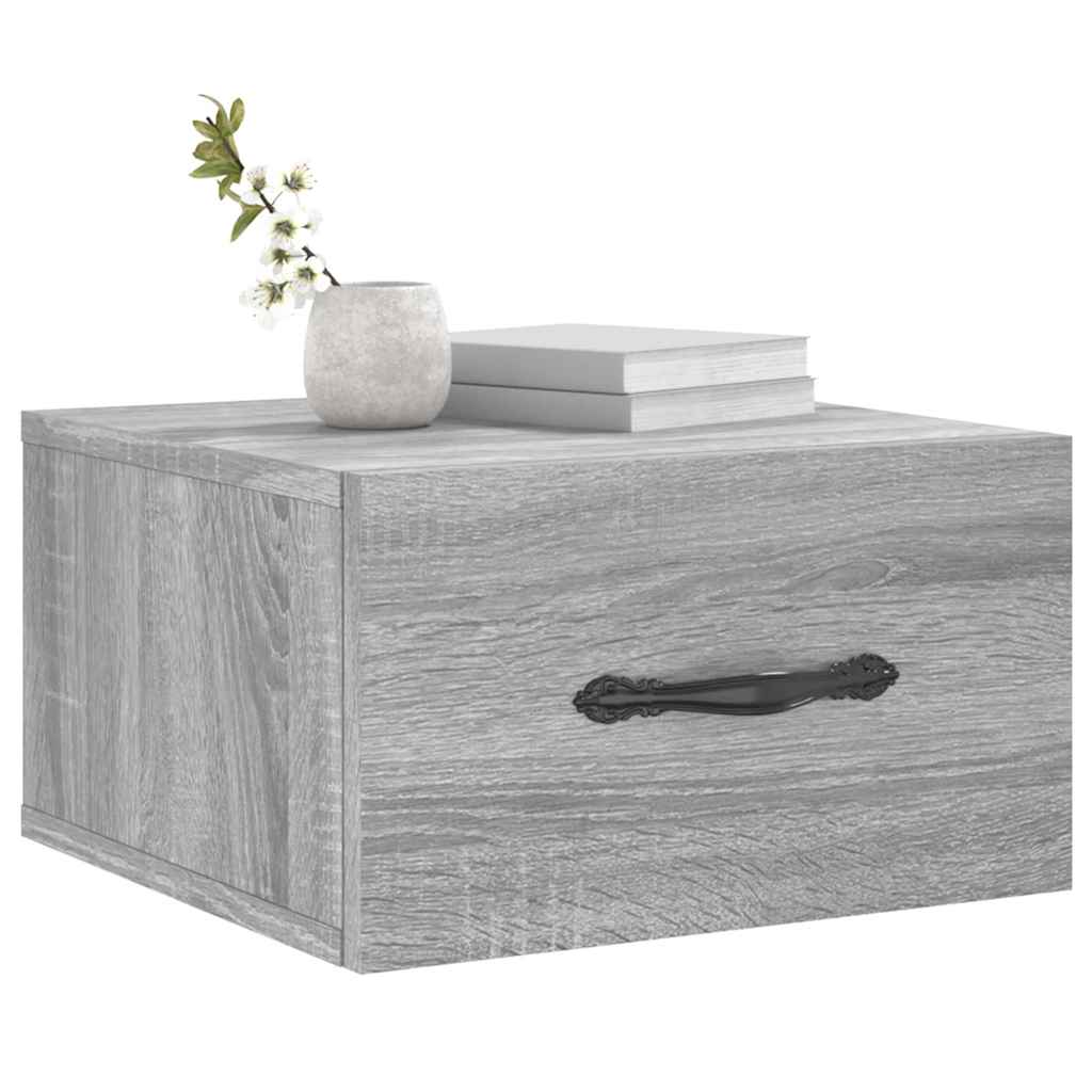Wall Mounted Nightstand Gray Sonoma 35x35x20 cm