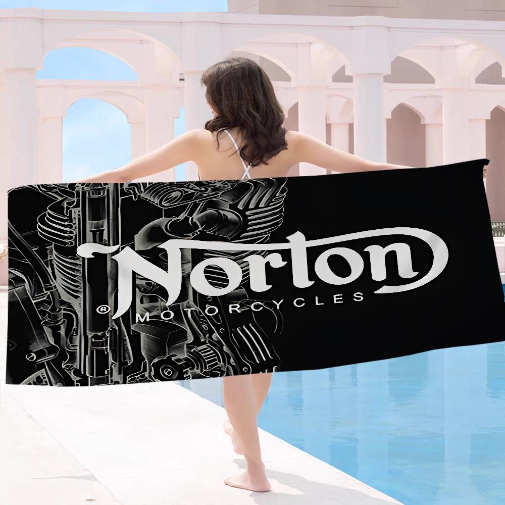 N-NORTONS Motorcycle Microfiber Blanket Quick Drying Beach Towels Oversized Printing Super Absorbent Pool Towel Blanket