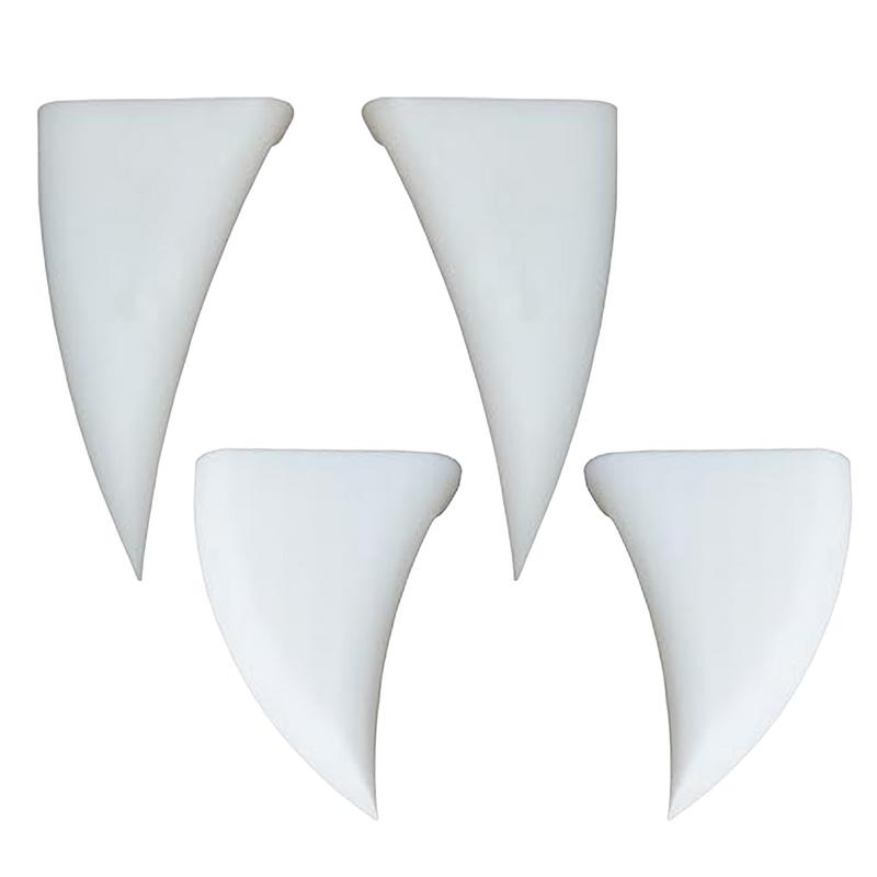Halloween Car Vampire Teeth Decoration 3D Car Teeth Vampire Teeth Car Decor White Devil Horns Waterproof Bumper Decor