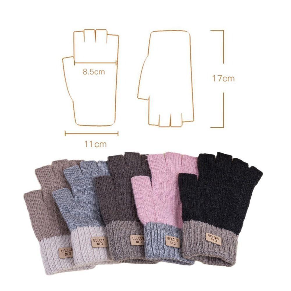 Warm Knitted Fingerless Gloves Thick Winter Warm Gloves New Half Finger Gloves  Women Men