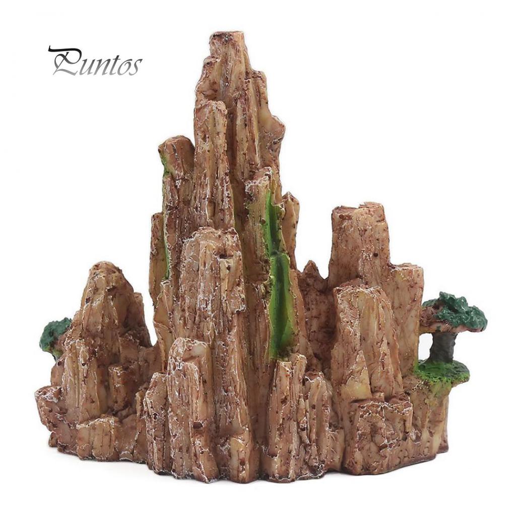 Hill Fish Tortoise Tank Aquarium Landscape Resin Ornament