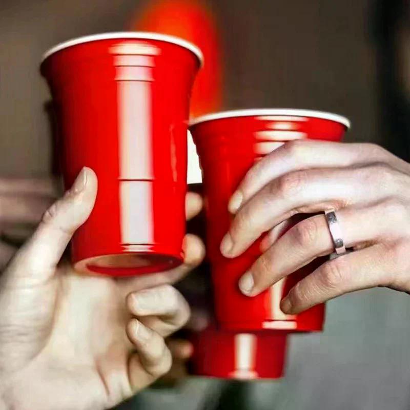 10 Stück 450ml Bunte Einweg-Plastik-Bierpong-Becher für Party-Bar-Spielzubehör