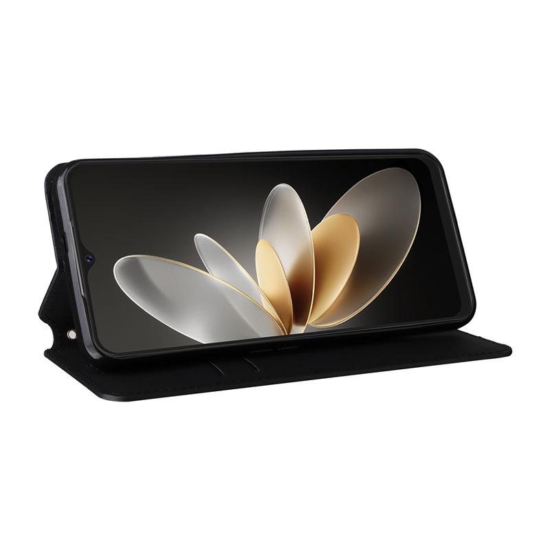 Cubot P80 Leather Flip Case with 3D Texture, Magnetic Closure, and Card Slot.