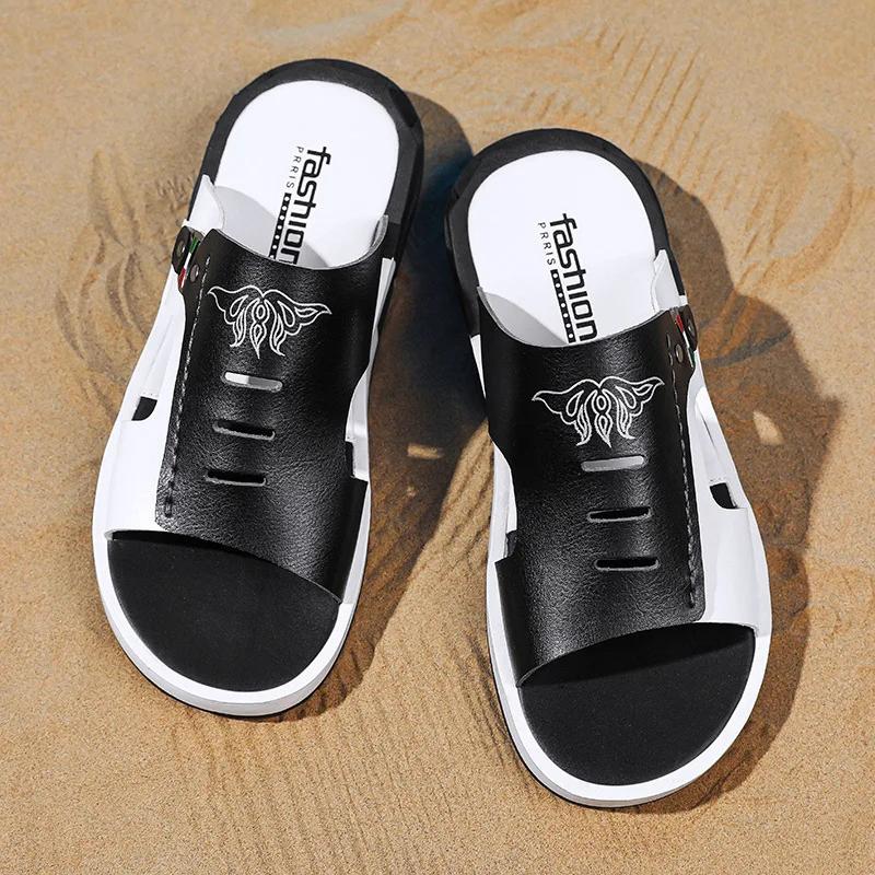 Slippers for Men 2025 Summer Fashion New Style for Outdoor Version Trendy Plus Size Beach Sandals Anti Slip One-piece Slippers