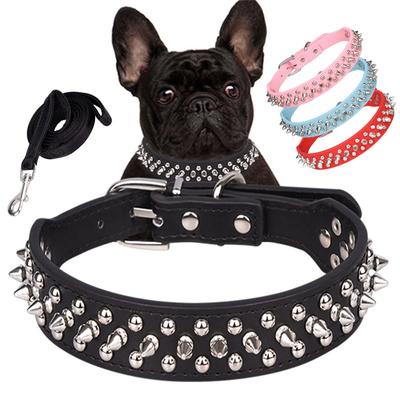 Collari Rivettati per Cani da Compagnia Collana Borchiata in Pelle PU con Borchie a Proiettile Punk Style Collare per Cani Piccoli Gatto