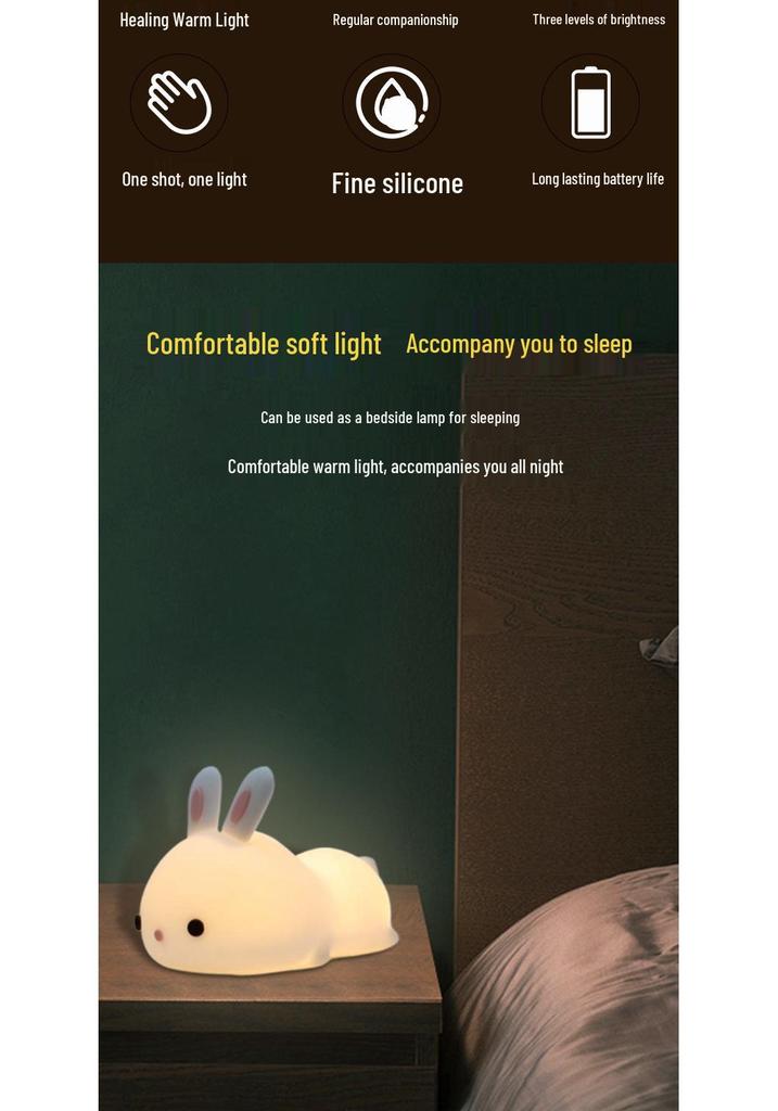 Cute Bunny Night Light - Bedside Lamp & Baby Sleep Companion