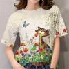 Camiseta para Mujer con Estampado 3D de Gato de Anime de Dibujos Animados, Cuello Redondo, Manga Corta Blanca, Ropa para Mujer, Tops de Verano Casual, Sudadera