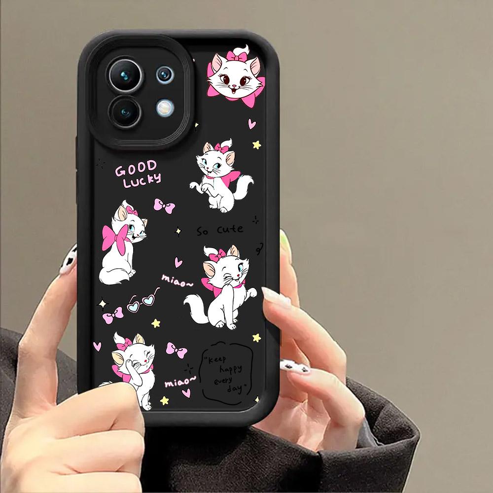 Pink Marie Cute Cat Case for Xiaomi Mi 13T 14 14T 15 15T Pro 17 Ultra Poco M7 M8 F8 F7 X6 X7 X8 Pro Max Shockproof Cover