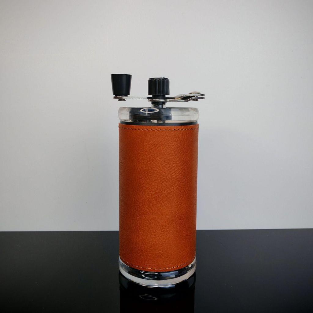 Portable Hand-cranked Coffee Grinder with 304 Stainless Steel and Wood Grain Finish