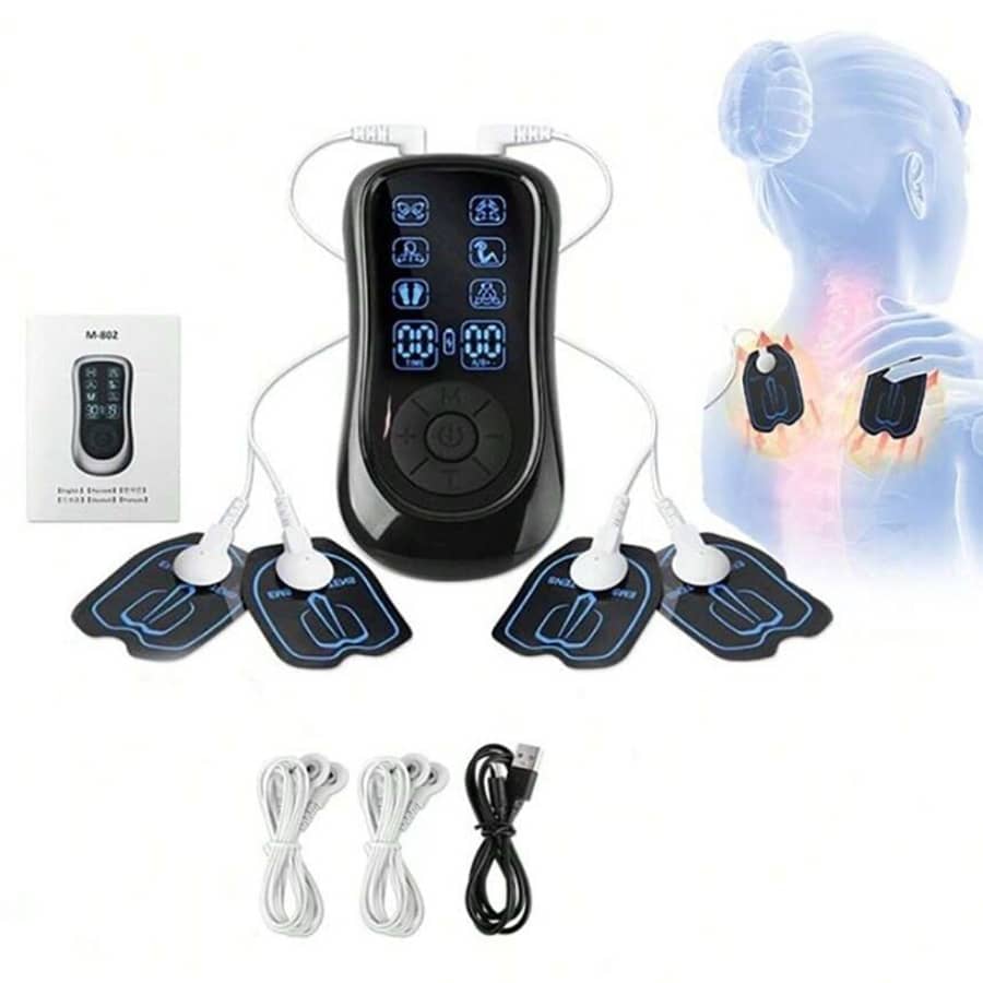 Ems & Tens Pulse Massager, Intelligent Meridian Detoxification, Neck Massager, Mini Electric Therapy Pads, ShoulderNeck Massager