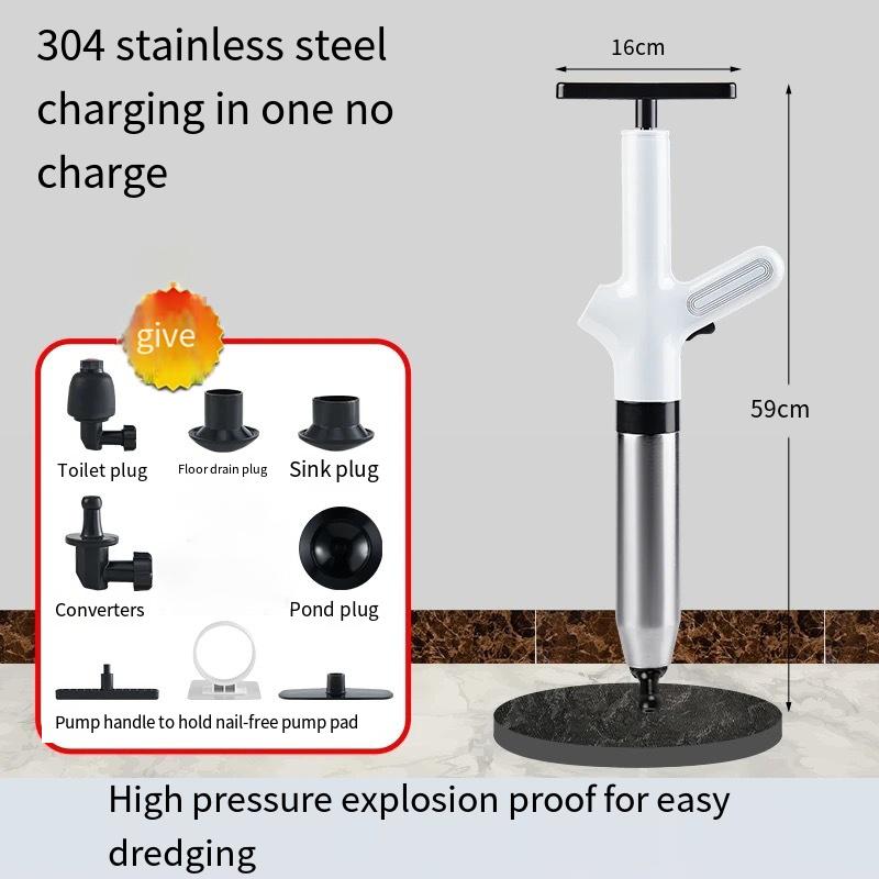 1 Set Multi-Purpose Air Drain Blaster Pressure Pump Plunger Clogged Pipes Toilet Plunger Bathroom Showers Drain Blaster Washer