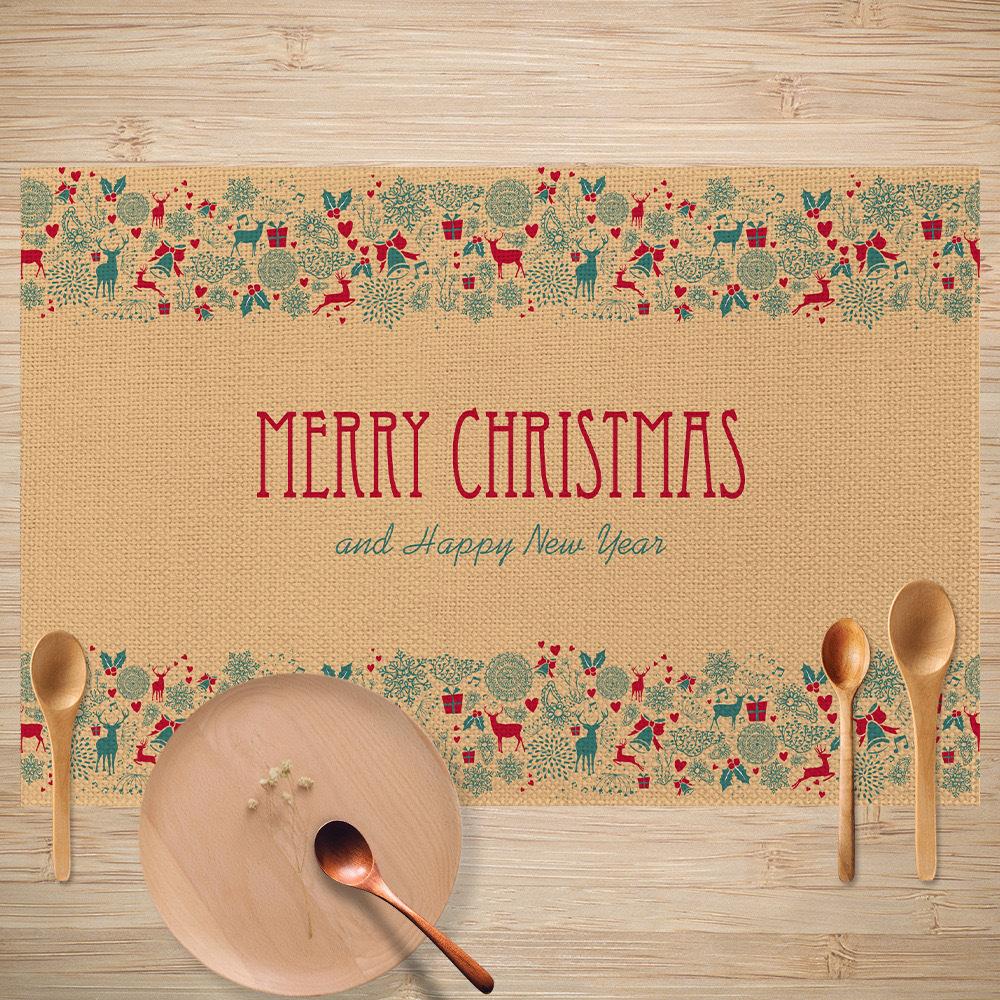 Christmas Table Mats Holiday Dining Placemats for Xmas Table Decor Snowflake Table Runner Waterproof Festive Accessories