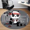 1 Stück Panda Fitness Büro Runder Teppich, Indoor-Matte Geeignet für Büro, Unter Bürostühlen Schlafzimmer Wohnzimmer Heimdekoration, Zimmerdeko