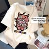 Summer Loose Oversize Women's T-irt Cotton Pure Long ort Sve round Ne Print Korean Sle Casual Comfortable Top