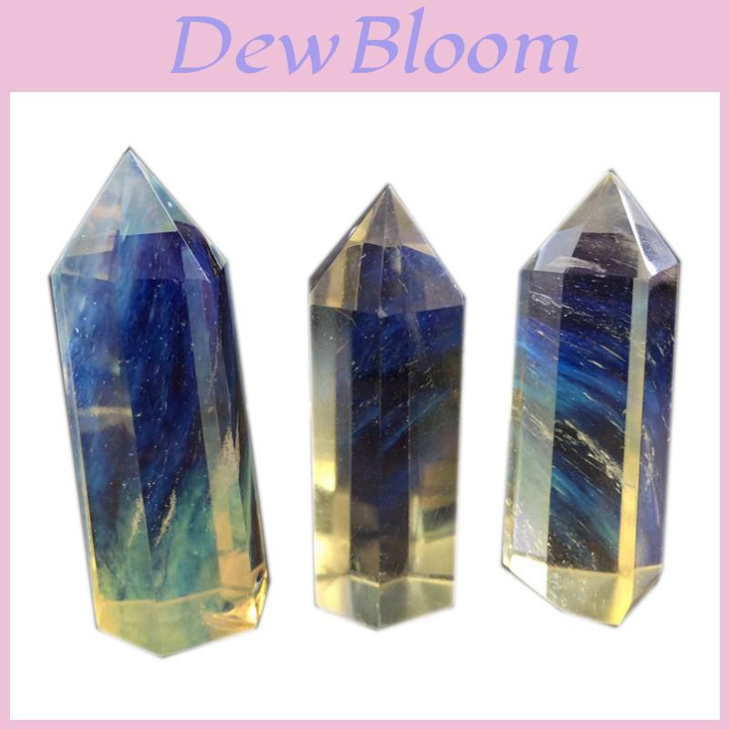 Elegant Yellow Melting Stone Crystal Decoration For Magnetism Energy Geometric Shape
