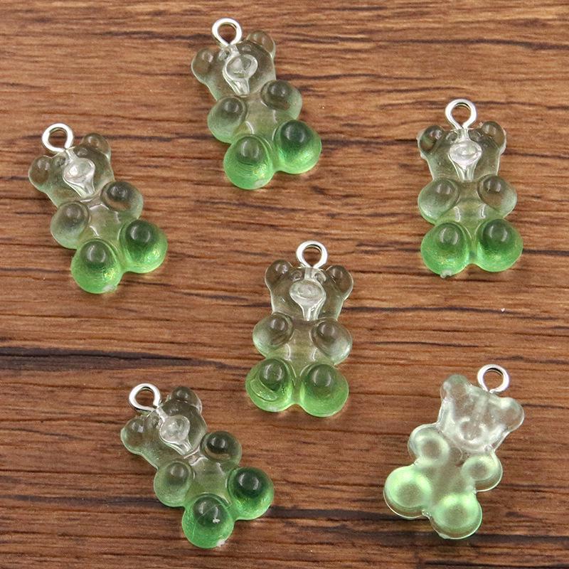 

Gradient Little Bear Resin Charms, 6 Colors, for Bags & Phones, 12×21mm Acrylic Accessories