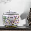 Jingdezhen Ceramic Enamel Tea Jar with Lid Antique Style Sealed Storage Utensils for Pu'er Tea Household Kitchen Caddy