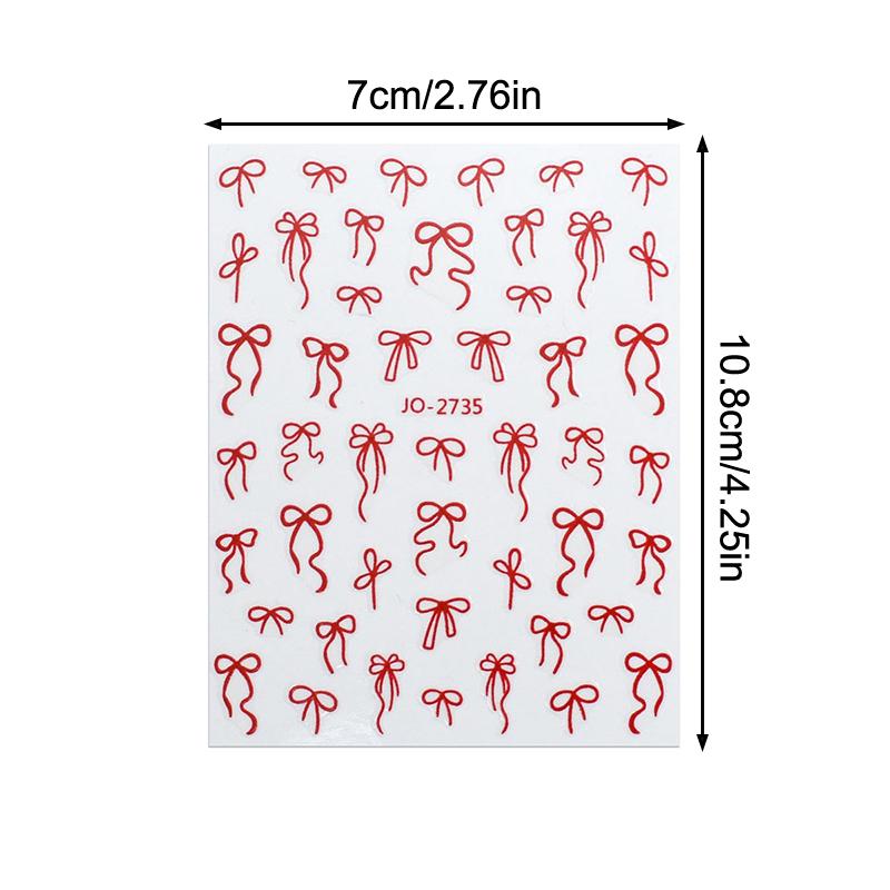 Lovely Simple Bronzing Line Bowknot 3D Self Adhesive Nail Art Decorations Stickers Ribbon Charming Cute Manicure Decals