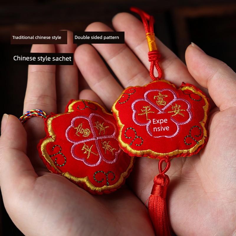 Tiger Embroidery Sachet, Dragon Boat Festival Tiger Head Pouch, Hanging Neck Mugwort Safety Sachet, Portable Car Hanging Ornament, Amulet