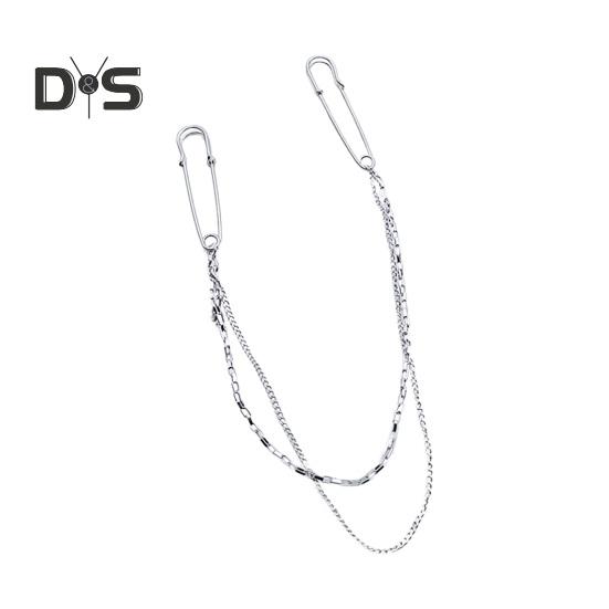 

Унисекс прищепка для одежды однослойная/двухслойная цепь полированная большая булавка сплав брюки рубашка грудь костюм юбка украшение на каждый день выпускной юбилей выпускной Dual Layer