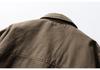 QIYOU 2025 Winter Retro Distressed Washed Two-Piece Cotton Workwear Jacket with Embroidered Lapel