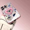 Sparkling Pink Love Eyes Tempered Glass Phone Case for iPhone 17 Pro Max 16 15 14 Plus 11 12 13 Pro Max 16E 17Air Protect Cover