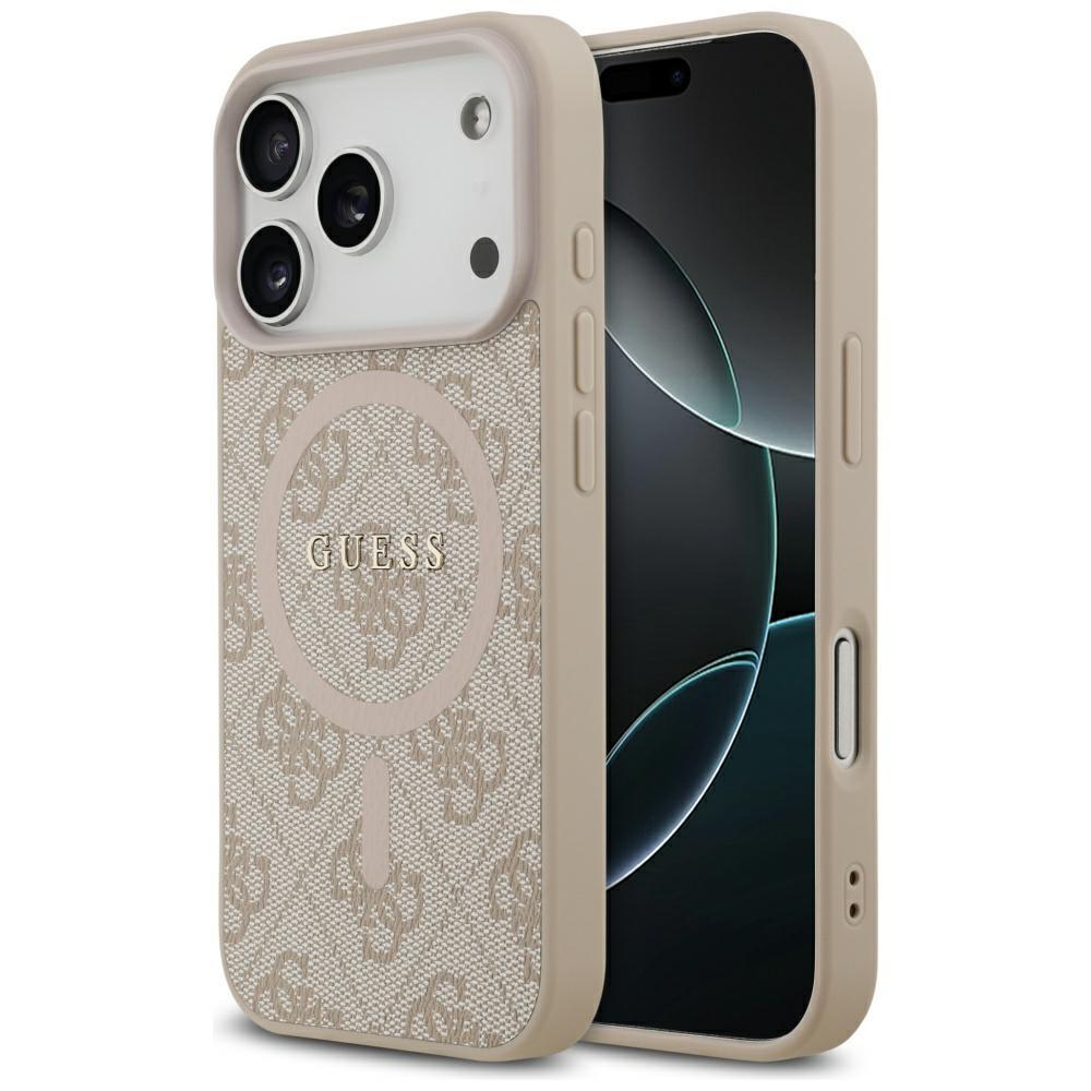 Guess 4G Ring Classic Logo MagSafe Case for iPhone 17 Pro Pink