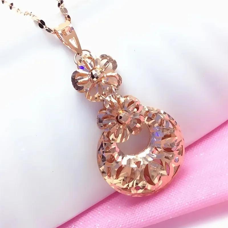 

Классическое элегантное ожерелье с цветком для женщин, легкая роскошь, полый медный кулон с покрытием из розового золота, свадьба, циркон 45cm