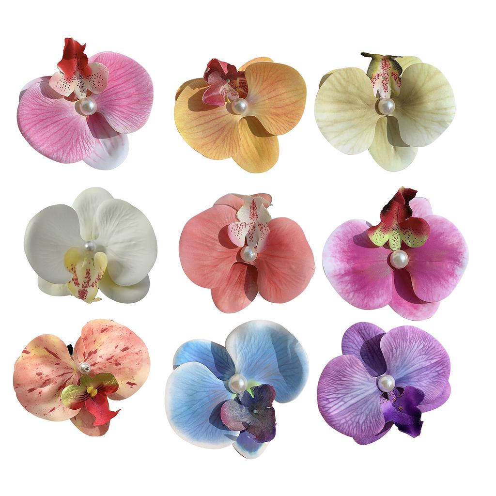 9 Stück Orchideen Haarspangen Sicherer Halt Floral Haarschmuck Modeaccessoire Bastelbedarf für Alle Altersgruppen und Anlässe