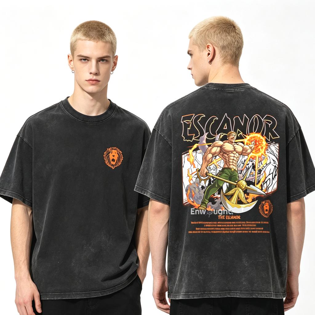Sommer-Heißverkauf Anime Die Sieben Todsünden Grafik-T-Shirt Y2K Herren Damen Vintage-T-Shirt Hip Hop Streetwear Übergroßes T-Shirt