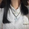 Fashion Crystal Crescent Moon Pendant Necklace Adjustable Black Rope Choker Elegant Clavicle Chain Necklace Jewelry