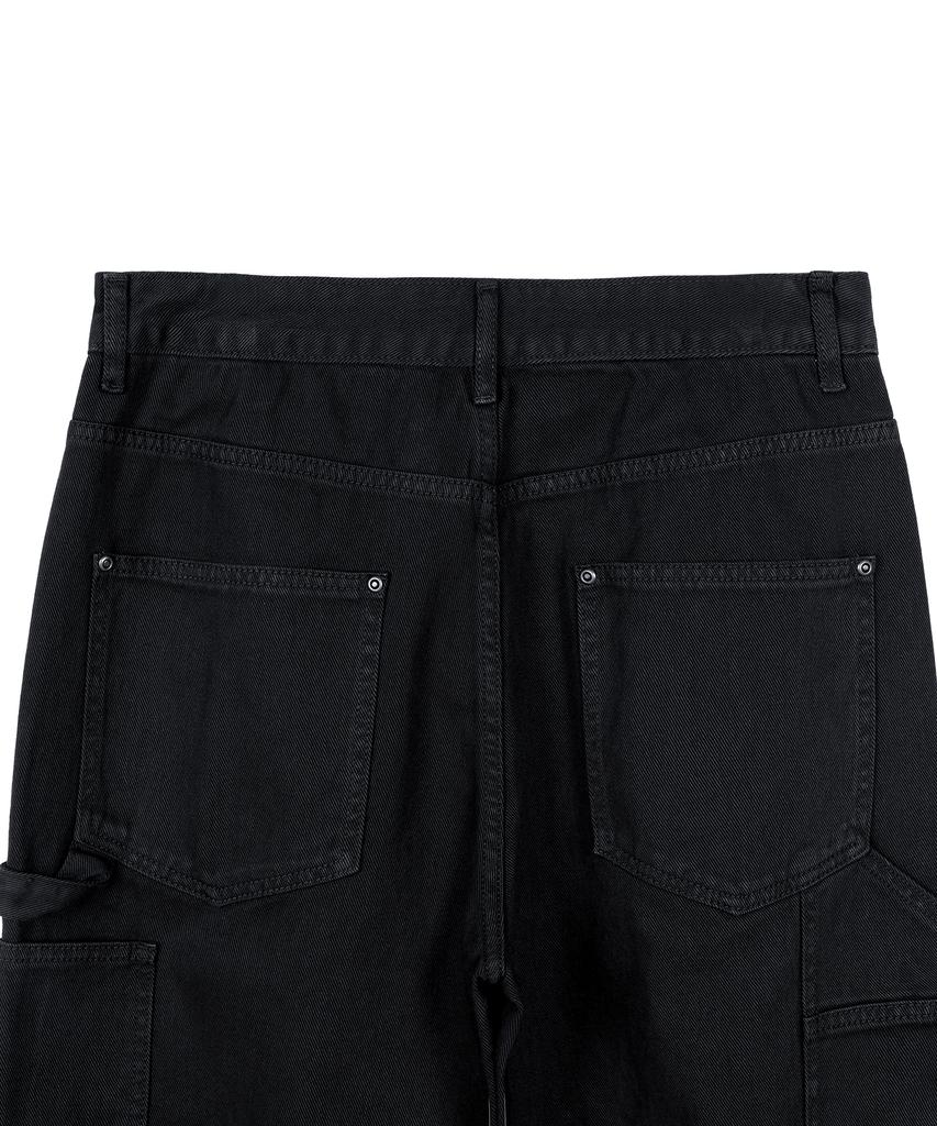 EXCONTAINER Double Knee Carpenter Garment Dyed Pants (Washed Black)