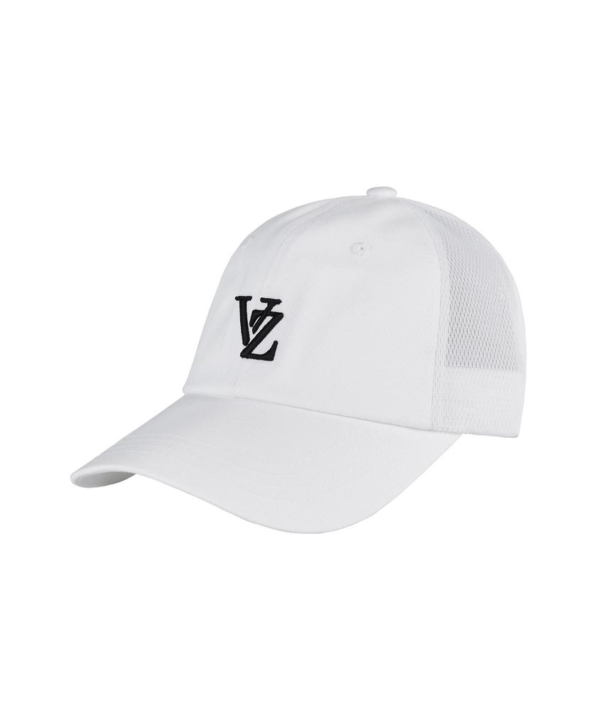 Bajal 3D Monogram Side Mesh Oversized Ball Cap White