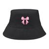 Bucket Hat With Bowknot Pattern Print , Sun Cap Trendy Summer Candy Color Beach Hat