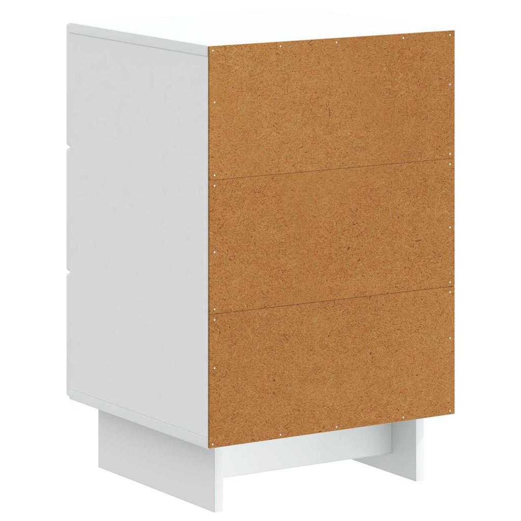 White Nightstand with Drawers 43 x 41 x 66.5 cm Engineered Wood