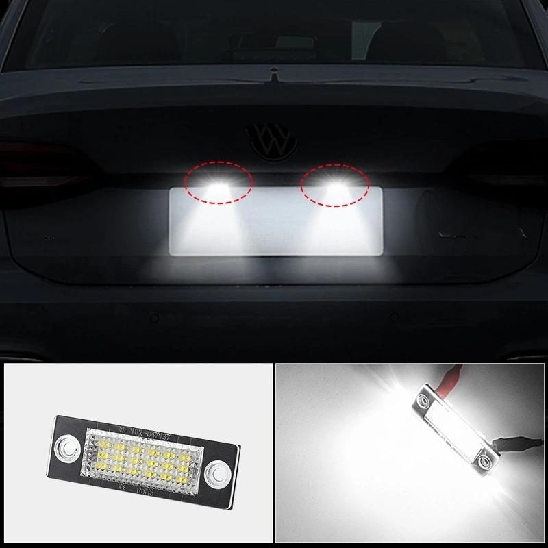 LED Car License Plate Lamp Canbus No Error, Universal Auto Number Light For Touran Golf Caddy Superb T5