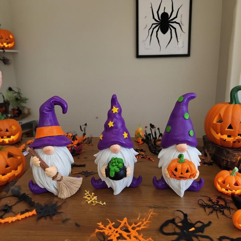 Popular Resin Crafts Halloween Gnome Statue Ornament Ornament Party Ornament