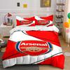 Arsenal Logo Set Biancheria da Letto Rossa Copripiumino Federe Decorazione per la Casa (1 * Copripiumino 2 * Federe, senza piumino)