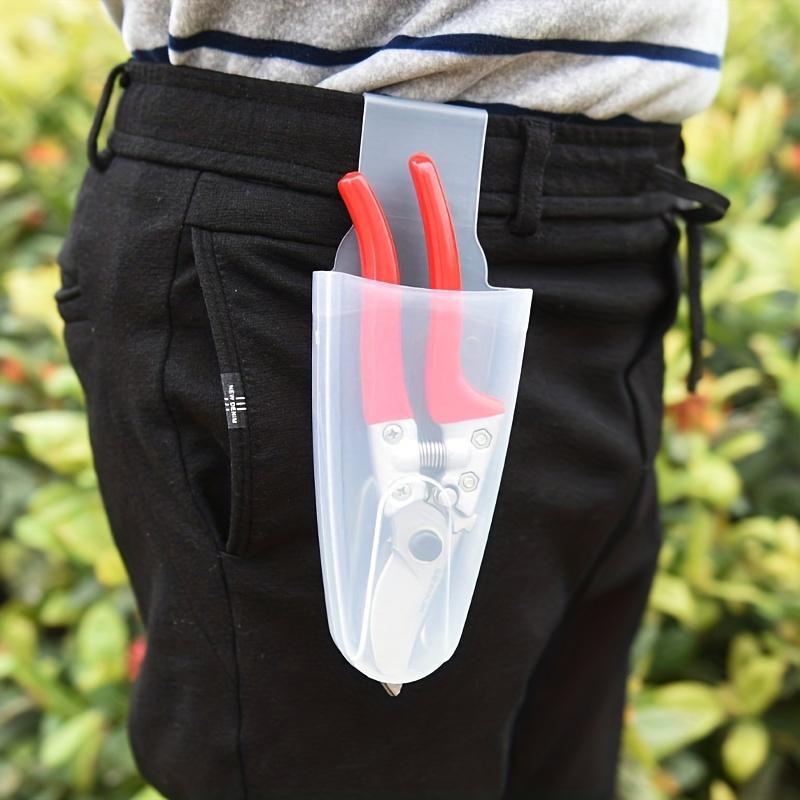 Transparent Multi-Function Garden Scissors Waist Bag, Portable Tool Pouch with Belt Clip for Pruning Shears & Harvesting Tools