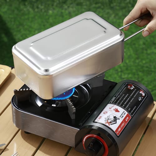 Insulated Aluminum Lunch Box, Freshness-preserving, Traditional Japanese Bento Box, Thick Rectangular Aluminum Lunch Box, Large Outdoor Lunch Box, Nos