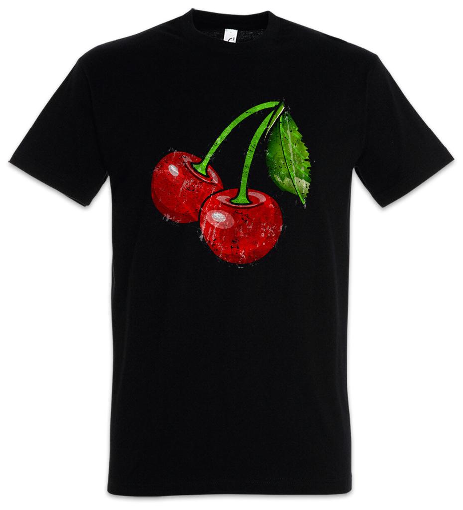 OLDSCHOOL KERSEN VINTAGE LOGO I T-shirt Heren Dames T-shirts Top - Kers Rockabilly Tattoo