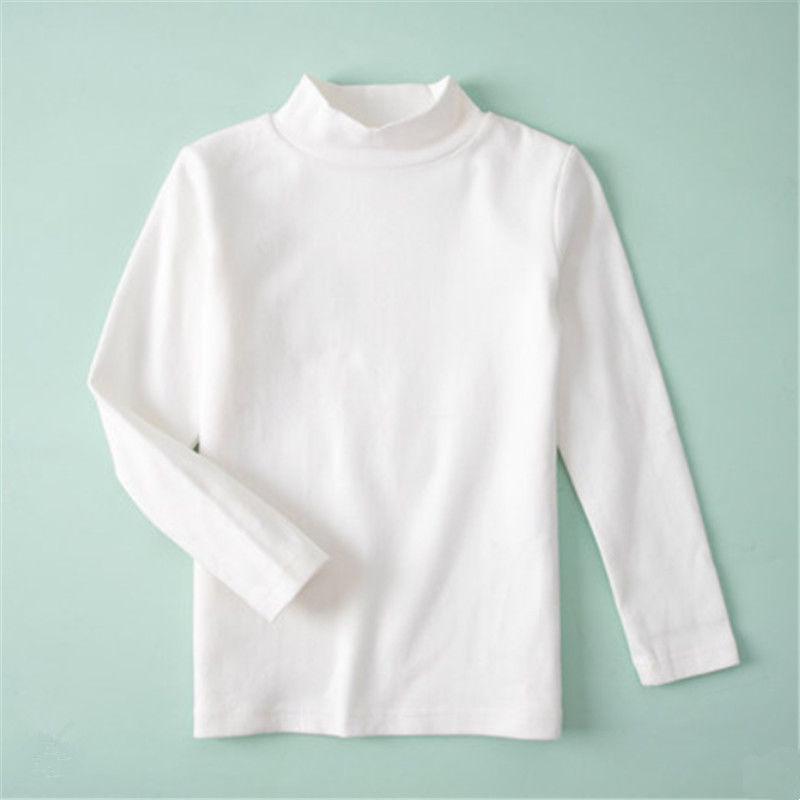 Kinder 2024 Baumwoll-Rollkragen-Langarmshirt – Gemütliche, trendige Herbst-/Winter-Basisschicht für Jungen und Mädchen.