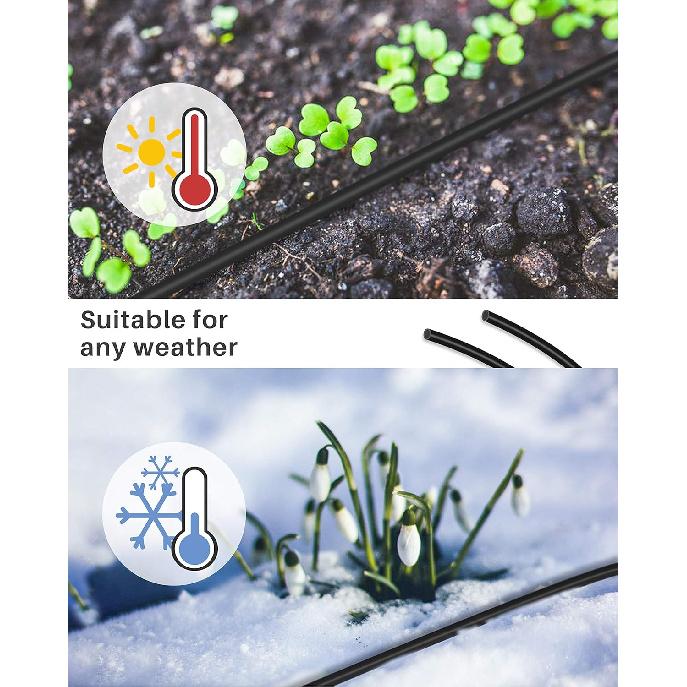 100 ft Drip Irrigation Tubing, 1/4 Inch Drip Line Irrigation Hose with 20 Pcs Drip Irrigation Parts, Drip Irrigation Kit by MoHern